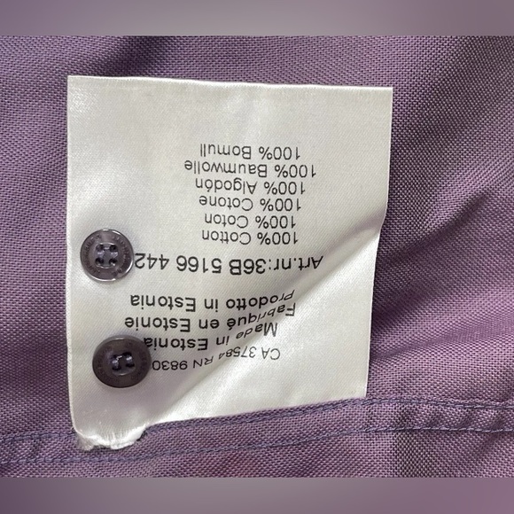 Vintage 2000s J Lindbergh Button Up Shirt Long Sleeve Purple Men’s M - Picture 6 of 8
